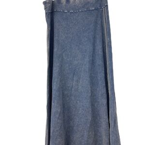 Girl J16 Blue Denim Color A-line Maxi Skirt Casual